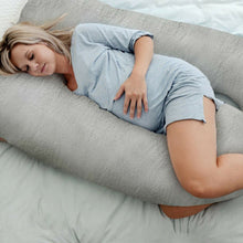 Load image into Gallery viewer, XL Premium Pregnancy Pillow with Teddy Fleece - Grey